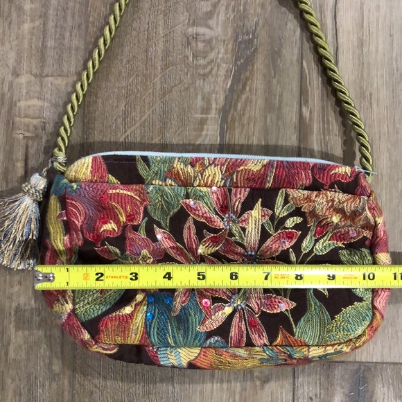 Vintage CREATED ENDEAVORS by BARBARA MILLER Fabric Beaded Shoulder Bag - Picture 11 of 11